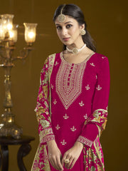 Tempting Chinon Fabric Rani Color Function Wear Sharara Suit