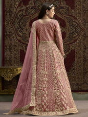 Blush Pink Traditional Embroidery Wedding Anarkali Suit