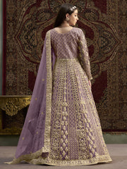 Lavender Traditional Embroidery Wedding Anarkali Suit