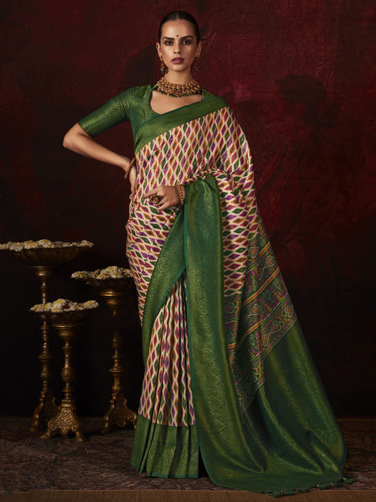 Multi Color Soft Silk Wedding Wear Saree