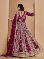 Pink Georgette Wedding Anarkali Suit