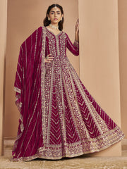 Pink Georgette Wedding Anarkali Suit