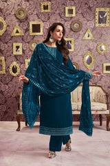 Malaika Arora Women Ethnic Motifs Yoke Design Regular Sequinned Kurta with Palazzos & With Dupatta