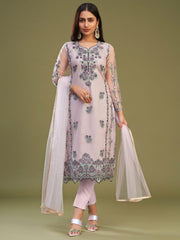 Pink Pakistani Salwar Suit on Net Fabric