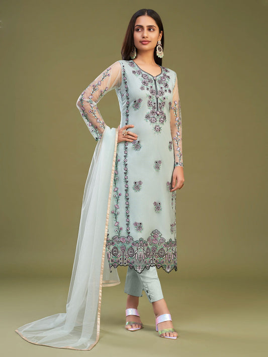 Light Blue Pakistani Pant Suit