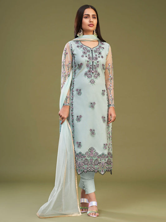 Light Blue Pakistani Pant Suit