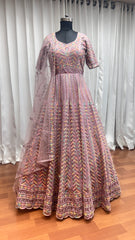 Peach Threads & Zarkan Work Bridesmaids Gown