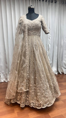 Beige Threads & Zarkan Work Bridesmaids Gown