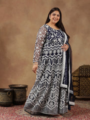 Royal Blue Women Ethnic Motifs Printed Kurta