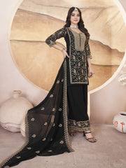 Black Embroidered Women Wear Three Piece Pakistani Suit