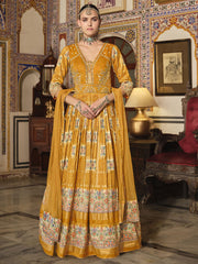 Outstanding Nice Mustard Silk Gown