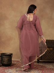 Women Ethnic Motifs Embroidered Regular Thread Work Kurta with Palazzos & With Dupatta