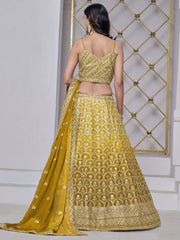 Sequins Chinon Mustard Trendy Lehenga Choli