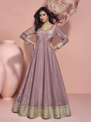 Mauve Purple Embroidery Anarkali Dress