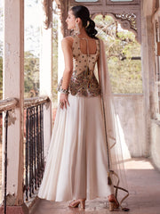 Off White Georgette Peplum Style Sharara Suit