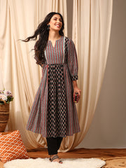 Women Floral Printed Gotta Patti Kurta