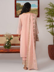 Peach Embroidered Pakistani Suit