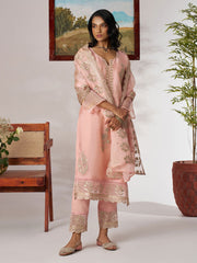 Peach Embroidered Pakistani Suit