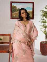 Peach Embroidered Pakistani Suit