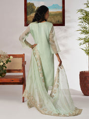 Green Embroidered Pakistani Suit