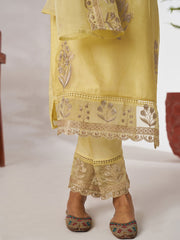 Yellow Embroidered Pakistani Suit