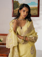 Yellow Embroidered Pakistani Suit