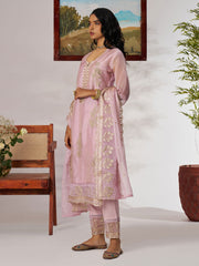 Lavender Embroidered Pakistani Suit