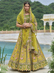 Henna Green Heavy Embroidered Designer Lehenga Set