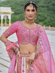 Barbie Pink Heavy Embroidered Designer Lehenga Set