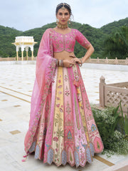 Barbie Pink Heavy Embroidered Designer Lehenga Set