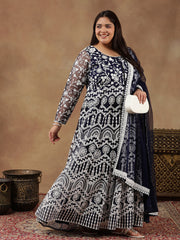 Royal Blue Women Ethnic Motifs Printed Kurta