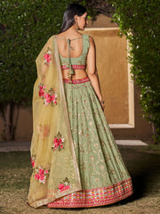 Sea Green Georgette Wedding Lehenga Choli