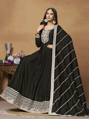 Black Georgette Partywear Anarkali Suit