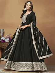 Black Georgette Partywear Anarkali Suit