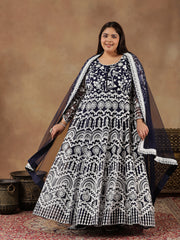 Royal Blue Women Ethnic Motifs Printed Kurta