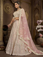 Charming Peach Sequins Net Bridesmaid Lehenga Choli With Dupatta