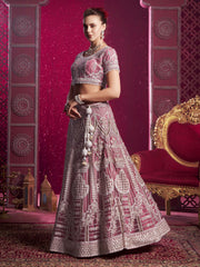 Pink Embroidered Designer Lehenga Choli