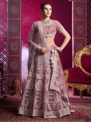 Pink Embroidered Designer Lehenga Choli