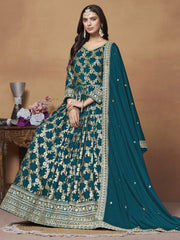 Rama Dola Jacquard Festive Anarkali Suit