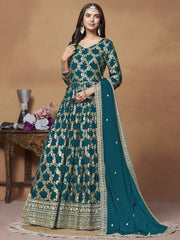 Rama Dola Jacquard Festive Anarkali Suit