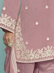 Pink Designer Style Silk Gharara Style Suit