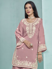 Pink Designer Style Silk Gharara Style Suit