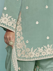 Aqua Designer Style Silk Gharara Style Suit