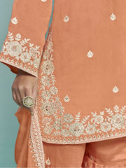 Orange Designer Style Silk Gharara Style Suit