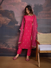 Ethnic Motifs Kurta Set With Embroidered Dupatta