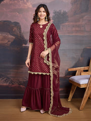 Embroidered Kurta Set With Dupatta