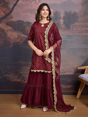 Embroidered Kurta Set With Dupatta