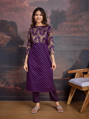 Woven Design Kurta Set