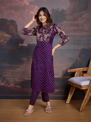 Woven Design Kurta Set