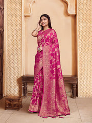 Magenta Woven Design Saree